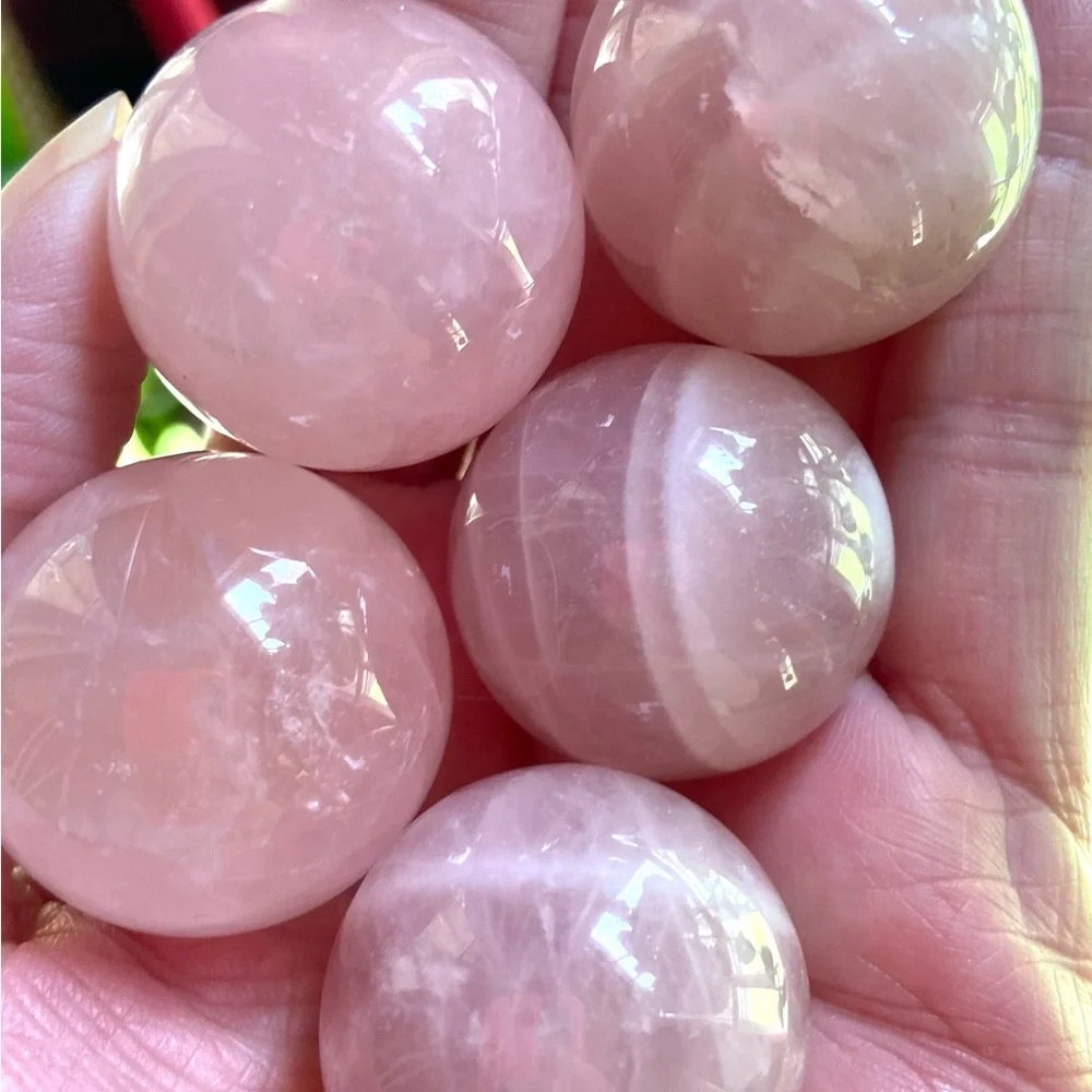 1 Rose Quartz Sphere. The Stone of Love. Pink Polished and Tumbled Rose Quartz